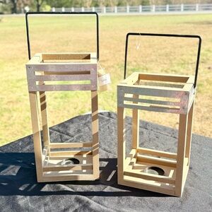 Farmhouse Decorative Lanterns Set of 2- NEW